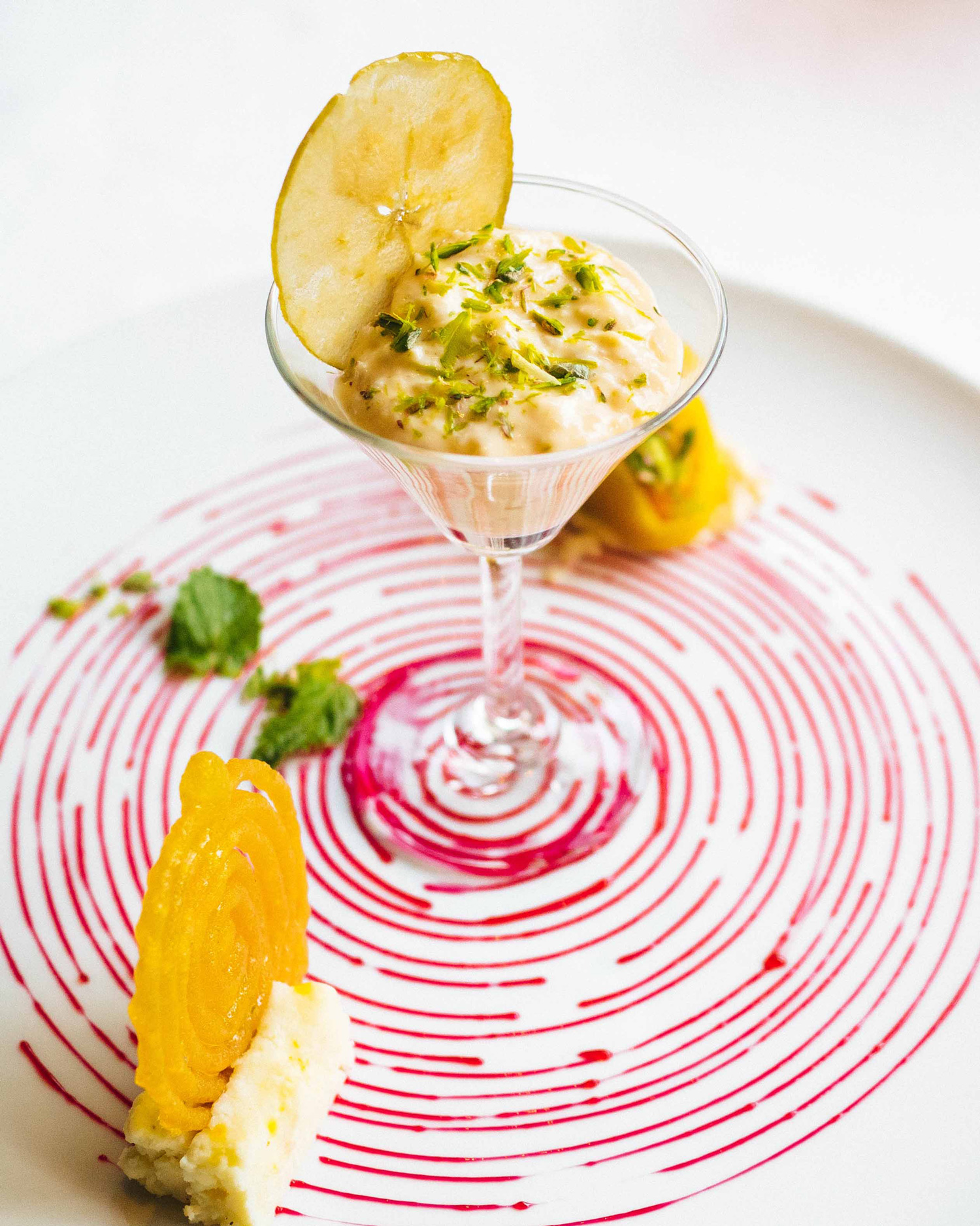 Trio of apple kheer, jalebi and khaas malpua