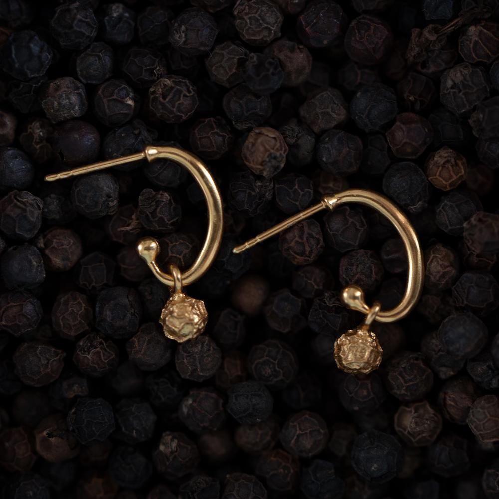 Pepper Charm Hoops - Zardozi Magazine - Gold Plated Hoops